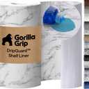 GORILLA GRIP DripGuard Shelf Liner, Non-Adhesive Drawer and Kitchen Cabinet Protector, 20in x 20 ft, Strong Grip Slip Resistant Underside, Smooth Surface Liners for Cabinets, Bathrooms, Closets, Marble
