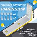 Zonon 2 Pack Flush Fender Bracket, Flush Trailer or Boat Trailers Galvanized Metal Brackets for 8" & 12" Fenders