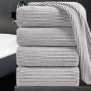 4 Piece Bath Towel Set 35"x70"Oversized Bath Towel for Bathroom Ultra Soft Fluffy Extra Large Bath Sheet Luxury Premium Bathroom Towel Highly Absorbent Quick Dry Shower Towel for Hotel Spa,Brown White