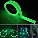 Glow in The Dark Tape 1Inch x 40FT - Glow Tape High-Adhesion Waterproof,Safety Tape, Photoluminescent for Stairs, Bikes, Outdoor Gear,Halloween DIY，Walls and Exit Sign
