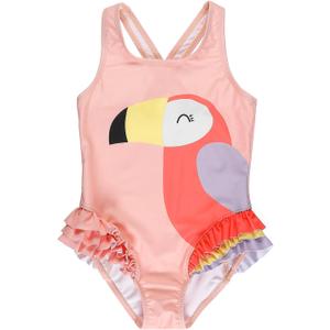 LIZENS Girls One Piece Swimsuit Kids Cute Swimwear Ruffle Swim Suits (9-10 Years, Pink)