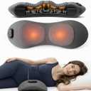 TNDCKP 3 in 1 Back Massager for Spine and Lower Back, Electric Lumbar Massager with Heat, Spine Massage Pillow with Traction Support for Home and Office Comfort (Grey) (Grey)