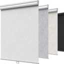 GENIMO Cordless Blackout Roller Shades, 45" W X 72" H, Linen White | Free-Stop Blinds for Indoor Windows, Thermal Insulated Fabric, UV Protection for Bedroom, Home Office and French Door