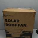 20 Watt Solar Roof Vent Fan with Thermostat - MPPT Controller, Adjustable Wind Speed, 2 Modes, Adapter, Dual Power Auto-Switch for 24/7 Operation - Cools up to 1100 Sq.Ft, for Small Attic Garage Shed