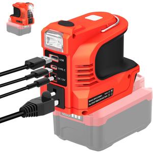 Power Inverter for Craftsman 20V Battery,220W Portable Power Supply Inverter DC 20V to AC 120V for Craftsman V20 Battery with USB&Type-C&AC Outlet&LED Light