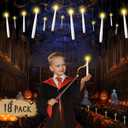 TLPUHU Christmas Floating Candles 18 Pcs - Magical Flameless Candles with Wand Flickering Warm Lights Ideal for Indoor Window Bedroom Christmas Cosplay Birthday Theme Party Decor
