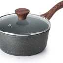 SENSARTE Nonstick Saucepan with Lid, 2.0 Quarts Small Pot with Swiss Granite Coating, Stay-cool Handle, Handy Sauce Pot Small Kitchen Cooking Pot, Induction Compatible, Free of Intentionally Added PFOA
