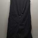 Yeokou Women Button Down Jumpsuits Cotton Linen Sleeveless Casual Wide Legs Rompers Loose Overall with Pockets, S