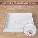 GETPRO Shower Base 34 in. D x 34 in. W Center Drain Single Threshold Shower Pan With Non-Slip Textured Surface, White Acrylic Shower Floor Base for Bathroom with Drain and White Cover Included