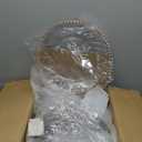 Hoolerry 50 Pack Clear Charger Plates Bulk 13 Inch Plastic Round Beaded Dinner Chargers Acrylic Frosted Grain Decorative Service Plates for Wedding Party Event, Home and Kitchen Tabletop (Rose Gold)