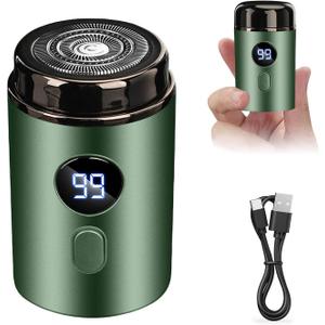 Mini Portable Electric Shaver, 2025 New Upgrade Electric Shavers for Men, USB Rechargeable Waterproof Mini Shaver, Pocket Size Powerful Electrics Razor for Travel Office Business Trip (Green)