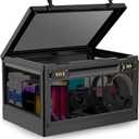 Extra Large Lock Box for Medication Safe, Medicine Lockable Storage Box with Code, Phone Lock Boxes for Video Games, Box with Combination Lock for Snacks/Food, Locking Cabinet for Home/Office (Black)