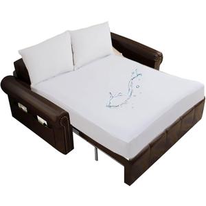 Waterproof Sleeper Sofa Queen Mattress Protector 60x72 for Pull Out Sofa Bed Fitted Sheet Style Mattress Cover Up to 8 inch Deep Pocket