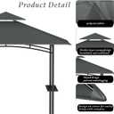 Grill Gazebo Replacement Top, 5 * 8 Outdoor BBQ Top Cover, Double Layer BBQ Gazebo Top Canopy for Model #L-GG001PST-F(Dark Gray)