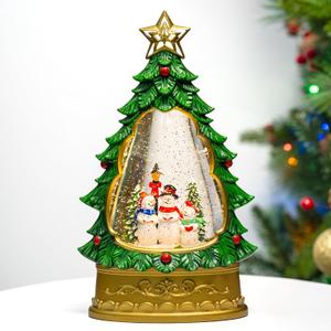 Musical Christmas Snow Globe Lantern - Glittering Prelit Christmas Tree Snowman and Cardinal, USB Lined or Battery Operated Lighted - Christmas Decorations Indoor Home Decor