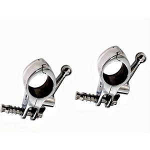 2Pcs Boat Bimini Top Hinged Jaw Slide, Stainless Steel 316 Marine Boat Canopy Tube Clamp Fitting Boat Accessories (Type:with Pin & Cam Clamp Quick Release, 1inch)
