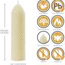 White Beeswax Pillar Candles Set of 6 - Handmade Pure Beeswax Rolled Candles for Gift & Home Decor (1.56 in)