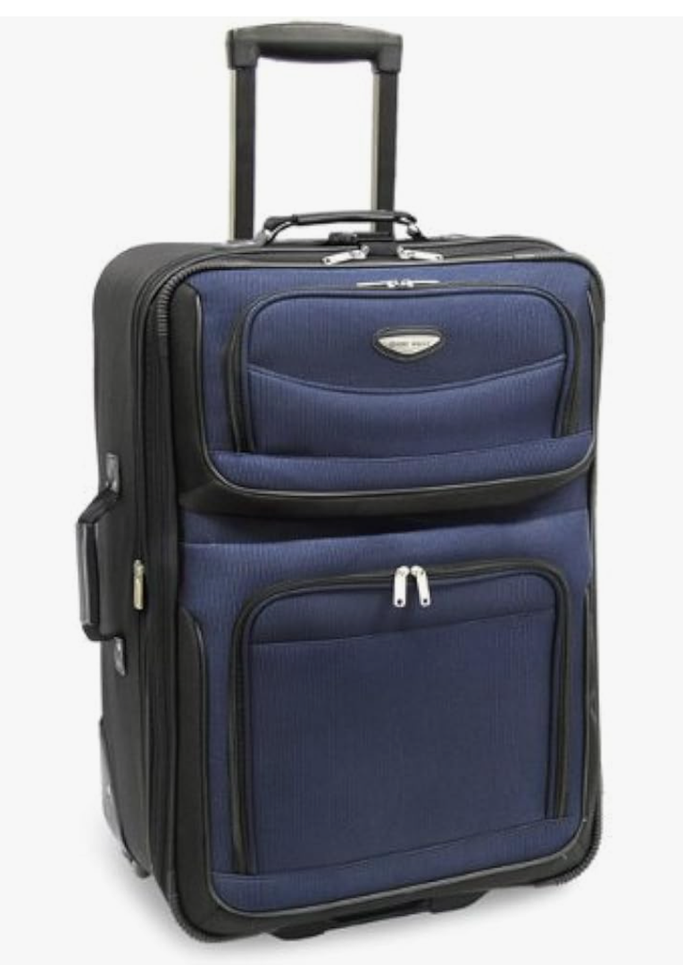 Travel Select Amsterdam Expandable Rolling Upright Luggage, Navy, Checked-Medium 25-Inch