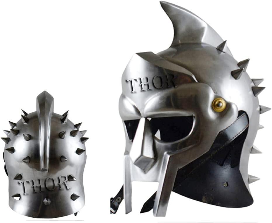 THOR INSTRUMENTS Medieval Wearable Gladiator Maximus Helmet Full Size Halloween Costumes Rustic Vintage Home Decor Gifts