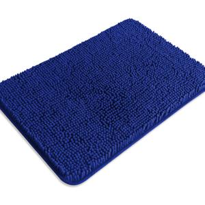 Royal Blue Bathroom Rugs  Absorbent and Washable Bath Mat, Non-Slip, Thick Soft Chenille Bath Rugs for Bathroom Floor, Shower, Sink - 17" x 24"
