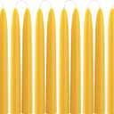 12 Pack 100% Pure Natural Beeswax Taper Candles, 8 Hours Long Burning Emergency Beeswax Candles Sticks, 8 inch Organic Bees Wax for Home, Prayer, Christmas, Party | Unscented, Smokeless, Dripless (Yellow)