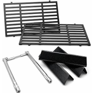 Uniflasy Spirit E210 Grill Parts for Weber, 7635 Flavorizer Bars, 69787 Burner Tubes & 7637 Grill Grates, Fits Weber Spirit 200 & GS4 Spirit II 200 Series Front Control, E/S-210 E/S-220
