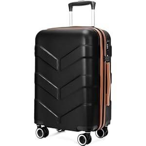 TILYMOL Hardside Carry On Luggage 22x14x9 Airline Approved with Spinner Wheels, Lightweight 20-inch Carry-On Suitcase for Men & Women, Black