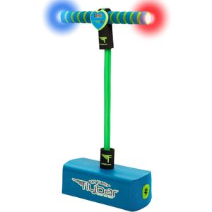 Flybar My First Foam Pogo Jumper for Kids Fun and Safe Pogo Stick for Toddlers, Durable Foam and Bungee Jumper for Ages 3 and up, Supports up to 250lbs (Blue Led)