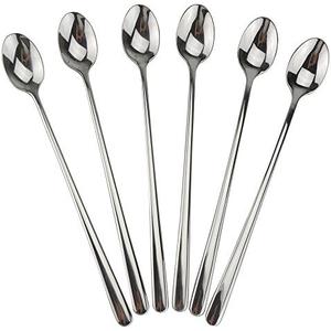 Long Handle Spoon, 9-inch Ice Tea Spoon, DEALIGHT Premium 18/10 Stainless Steel Iced Teaspoon for Mixing, Cocktail Stirring, Tea, Coffee, Milkshake, Cold Drink, Set of 6 (Heavy Duty)