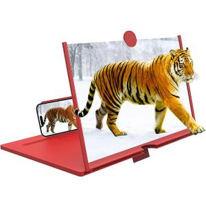 Magnifier for Cell Phone Horgens 3D HD Magnifying Projector Screen Enlarger for Movies, Videos and Gaming – Foldable Phone Stand with Screen Amplifier–Compatible with All Smartphones (12 inch)