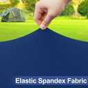 2 x Round Spandex Elastic Tablecloth for 36"-44" Round Tables, Stretch Fitted Picnic Table Cover, Washable Patio Table Cloth for Outdoor, Camping, Party, 4th of July, Navy, 48"