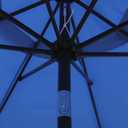 Blissun 9' Outdoor Patio Umbrella, Outdoor Table Umbrella, Yard Umbrella, Market Umbrella with 8 Sturdy Ribs, Push Button Tilt and Crank, Navy Blue