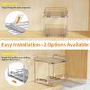 Pull Out Spice Rack Organizer for Inside Cabinet, 2 Tier Spice Rack Spice Organization for Cabinet 6 Height Adjustable, Seasoning Organizer, 9.2"W x 10.4"D x 9.8"H (Also for Cabinet with Lip)