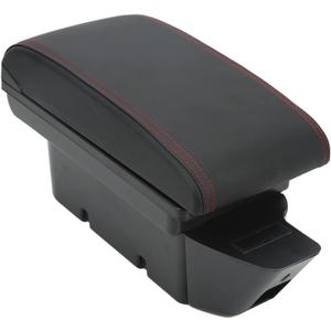 Qqmora Large Capacity USB Port Car Armrest Storage Box for 2012-2020 FR S FRS GT86, Center Console Organizer with Black Red Line to Relieve Arm Fatigue