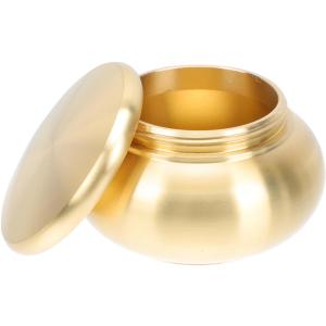 PRETYZOOM Copper Incense Powder Jar Airtight Small Storage Canister Decorative Tea Pot Multi-Function Desktop Container 1.92X1.57X1.18In