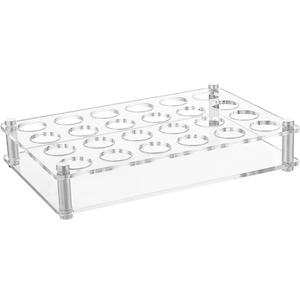 24 Hole Acrylic Shot Glass Holder 1.18 inch Hole Tequila Glasses Cup Rack Shot Glass Serving Whiskey Shots Glasses Base with Iron Fitting for Party Bar Club Family Gathering Collection