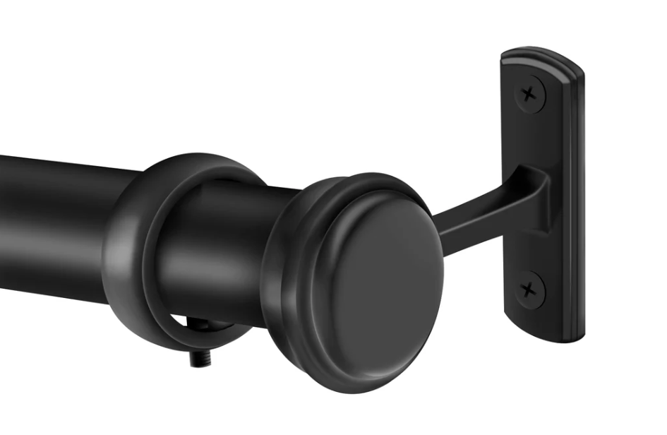 Adjustable Heavy Duty Curtain Rods with Brackets 1 Inch Matte Black Curtain Rod  Adjustable Heavy Duty Curtain Rods with Brackets 1 Inch Matte Black Curtain Rod