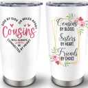 Louasedh Cousin Gifts for Women, Cousins Christmas Gifts, Female Cousin Gift for Mothers Day Birthday, Girl Cousins Tumbler 20 Oz