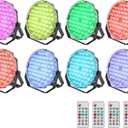 Betopper 54x1W RGB LED Stage DJ Par Lights with Remote Control, 8 Pack