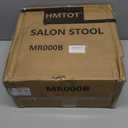 Round Rolling Stools PU Leather Seat Height Adjustable Swivel Stool with Wheels Black