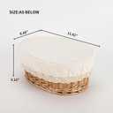 YAHUAN Round Bread Basket Serving Woven Bread Baskets Wicker Basket Sourdough Proofing Basket with Removable Liner and Cover (Wicker)