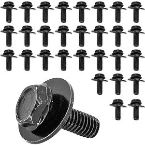 71315-122382A 30x M6 Bolts, 1.0 x 17mm Loose Washer Hex Head SEMS Body Bolts, Transmission Pan Bolts, Oil Pan Bolts with 18mm Washer, Replaces OEM 11508930, M6 Screws for Toyota, Subaru, Dodge & More