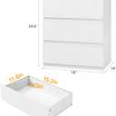 Bamjoy White Nightstand with 3 Drawers, Beside Table for Bedroom, Small Side Table Storage Cabinet Night Stand for Home Office, 18.0W x 14.0D x 24.8H Inches