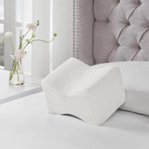 Sleep Philosophy Memory Foam Pillow Ergonomic Support Cushion with Machine Washable, Removable Super Soft Cover, White Knee 11" L x 8.5" W x 7" D, Standard Size