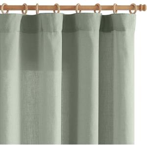 jinchan Soft Linen Curtains, Sea Foam Sage Curtains 84 Inches Long, Light Filtering Farmhouse Drapes for Living Room Bedroom, Green Drapes Back Tab Top Set 2 Panels (W50 x L84, Sea Foam Sage) 