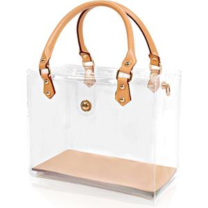 Plastic Bag, Leather Handles, Buttons and Rivets, Unknown