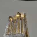 Alata Cube Gold 20-Piece Flatware Set, Forged Cutlery Set, Matte Gold Silverware Service for 4, Stainless Steel Tableware with Square Handle for Home/Restaurant, Dishwasher Safe