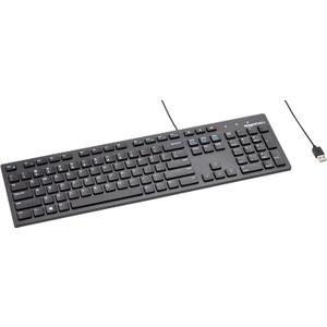Amazon Basics Wired QWERTY Keyboard, Works with Windows, Plug and Play, Easy to Use with Media Control, Full-Sized, Black
