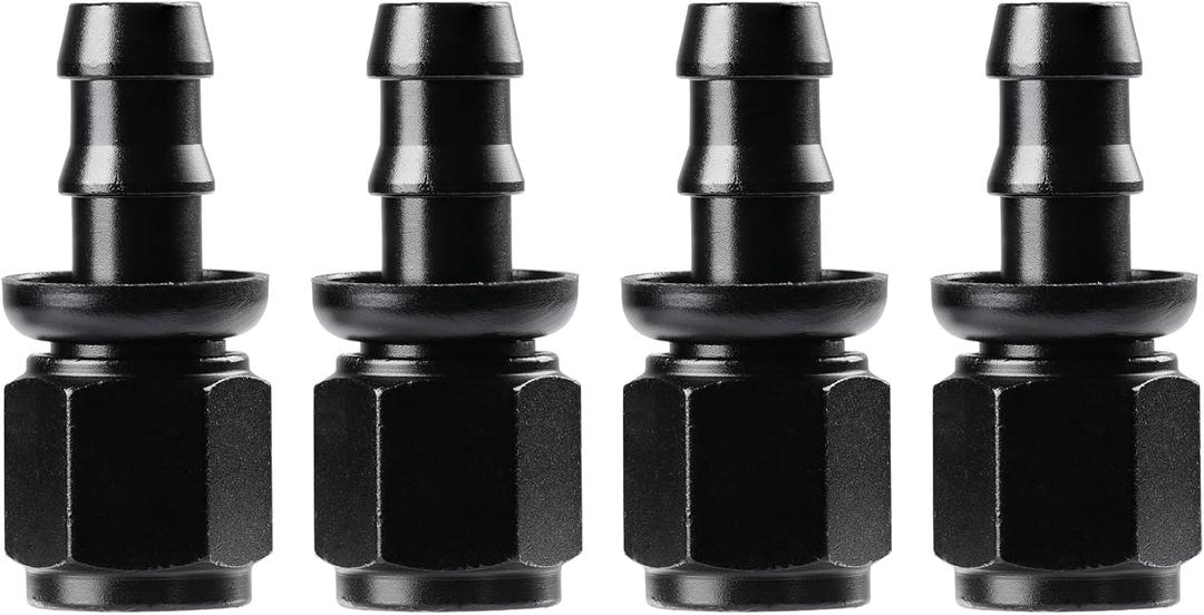 Ucreative 6AN Straight Push Lock Hose Fitting End Black 4PCS Ucreative 6AN Straight Push Lock Hose Fitting End Black 4PCS