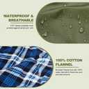 Cotton Flannel Double Sleeping Bag with Fleece Lined Hood, Waterproof Queen Size 2 Person Sleeping Bag for Adults Cold Weather Camping Backpacking or Hiking, 3-4season
